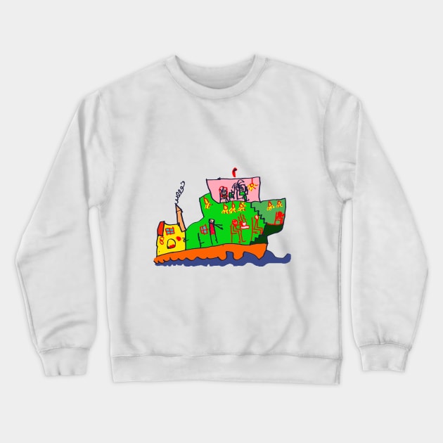 ship Crewneck Sweatshirt by Pirino